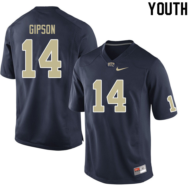Youth #14 Will Gipson Pitt Panthers College Football Jerseys Sale-Navy